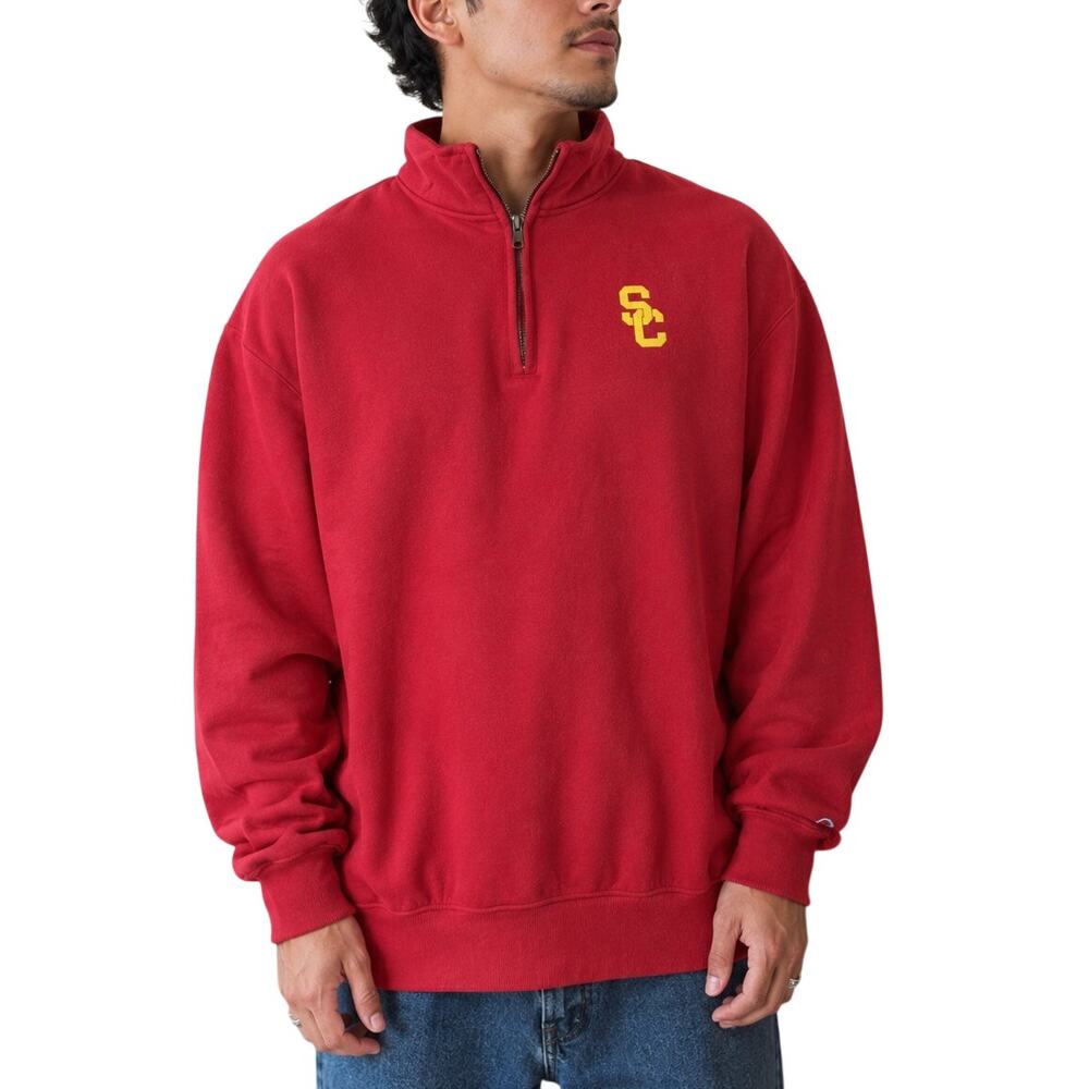 Blue 84 USC Trojans Quarter Zip Pullover Sweater XL